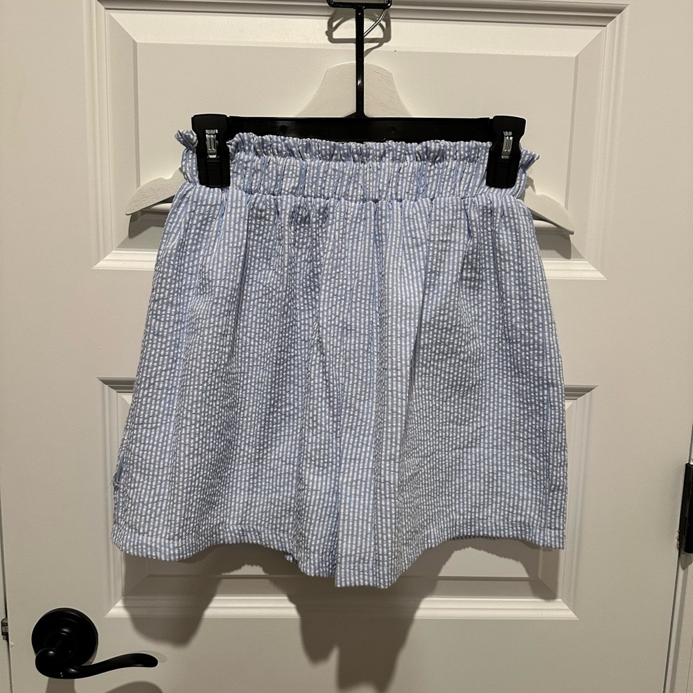 HYFVE Blue and White Striped Women Shorts